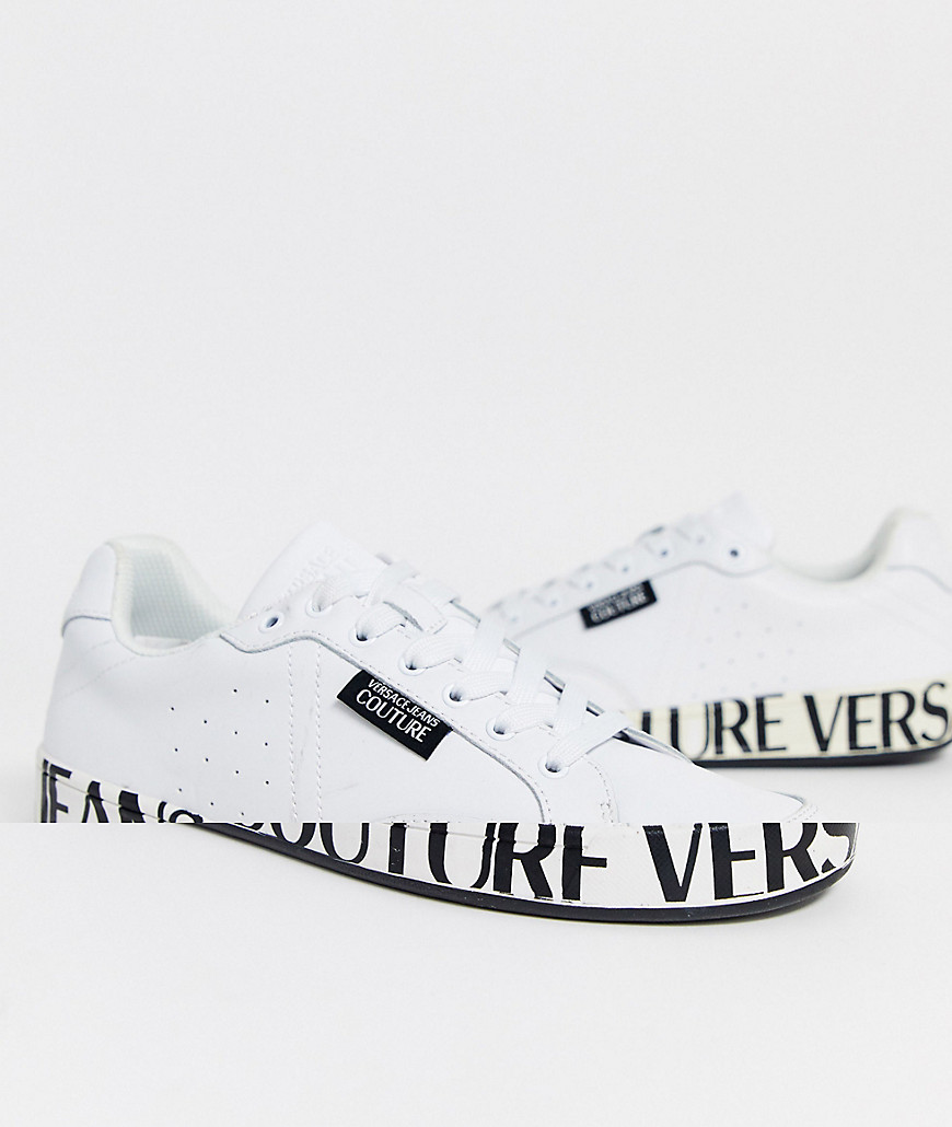 Versace Jeans Couture trainers with logo sole in white