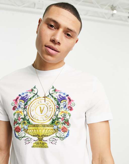 Versace Jeans Men's V-EMBLEM Garden Short Sleeve T-Shirt