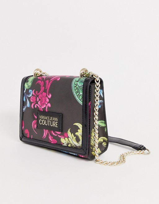 Versace Jeans Couture vine print shoulder bag with chain strap