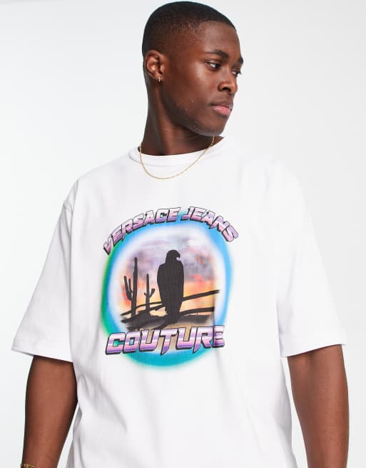 Versace Jeans Couture vintage eagle print t shirt in white