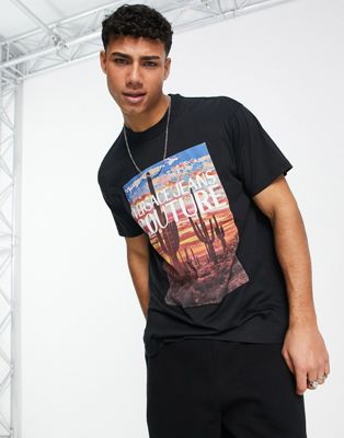 Versace Jeans Couture vintage wash photoprint t-shirt in black - ASOS Price Checker