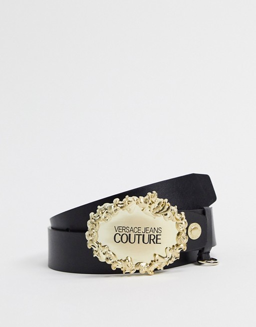 Versace Jeans Couture western logo belt in black