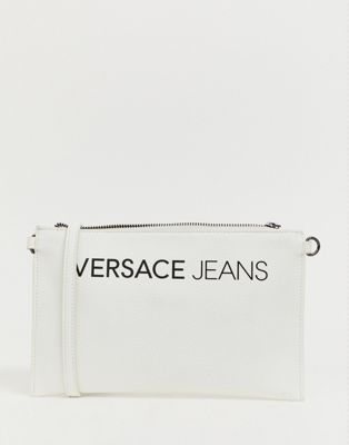 Versace Jeans- Crossbody tas met logo-Wit
