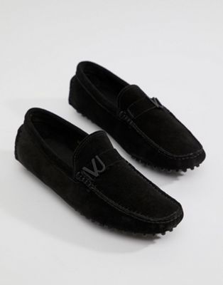 Versace Jeans Driving Shoes In Black 