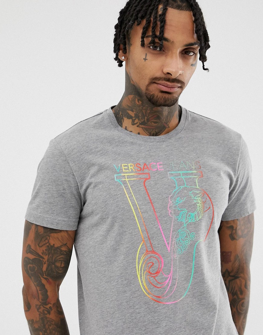 Versace Jeans – Grå t-shirt stor logga