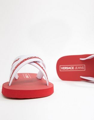 versace red flip flops