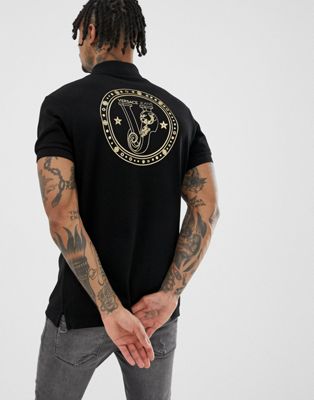 Versace Jeans - Poloshirt met logo op de rug-Zwart