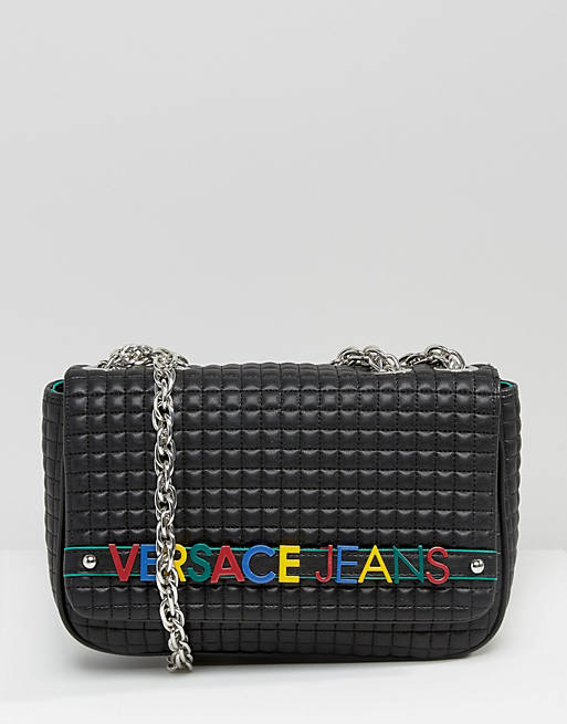 Versace Jeans – Schultertasche mit farbigen Buchstaben