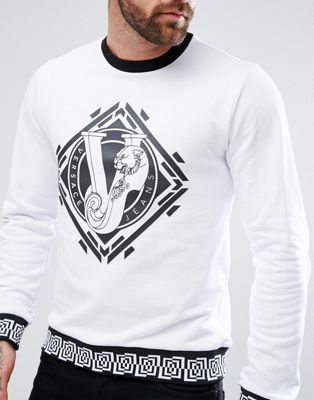 Versace Jeans Sweatshirt In White With 