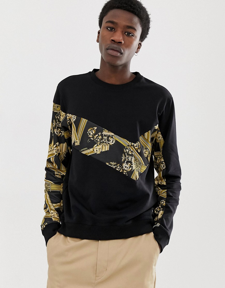 Versace Jeans - Sweatshirt met kettingprint-Zwart