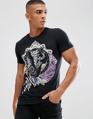 Versace Jeans T-Shirt In Black With 
