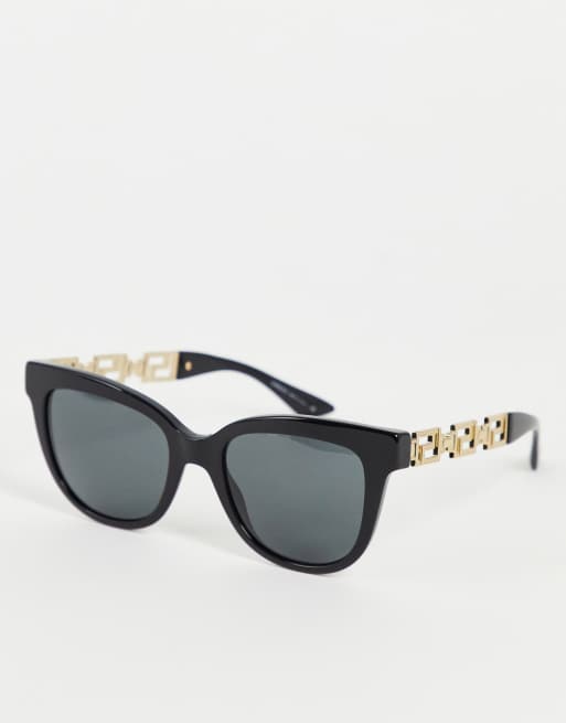 Versace - Lunettes de soleil oversize rondes pour femme - Noir 0VE4394