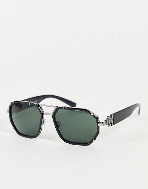 Versace mens aviator sunglasses in black 0VE2228