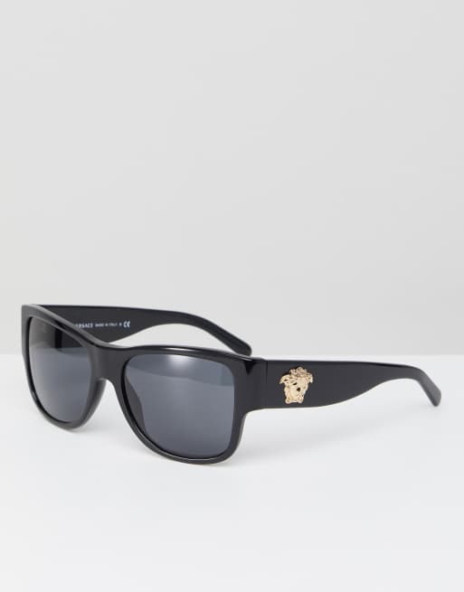 Versace - Occhiali da sole squadrati con dettagli laterali 