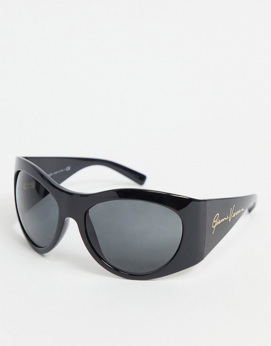 Versace - Oversized ronde zonnebril in zwart 0VE4392