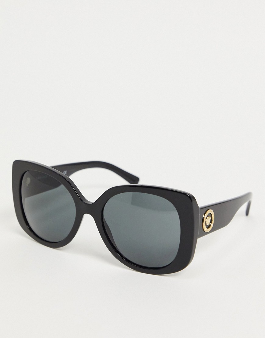Versace - Oversized vierkante zonnebril in zwart 0VE4387