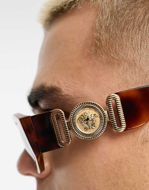 Versace rectangle sunglasses in brown tortoiseshell | ASOS display picture 2