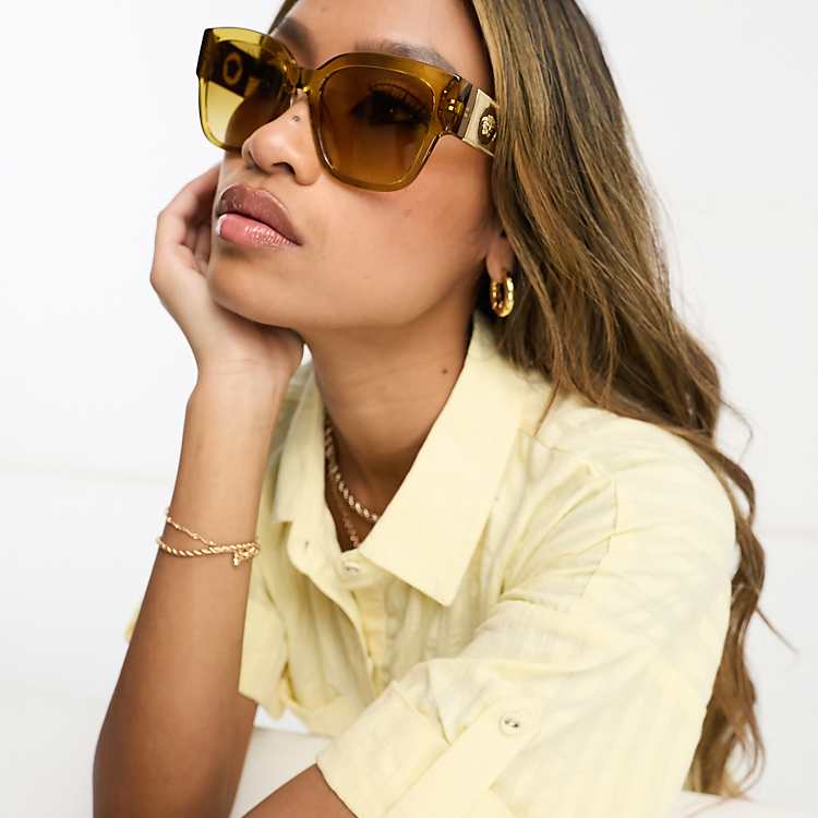 Versace square sunglasses in amber | ASOS Versace square sunglasses in amber | ASOS
