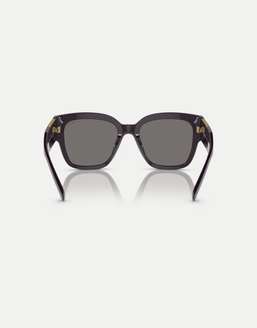 Versace - VE4437 - Lunettes de soleil rectangulaires à verres gris polarisés - Bordeaux, 4 de 4