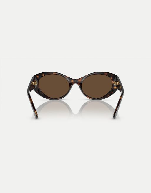 Versace ve4455u oval sunglasses in tortoise with brown lens 