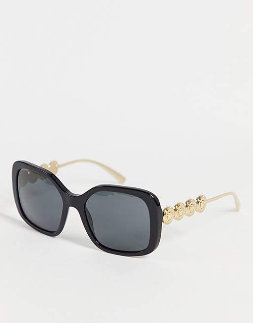 Versace womens oversized square sunglasses in black 0VE4375