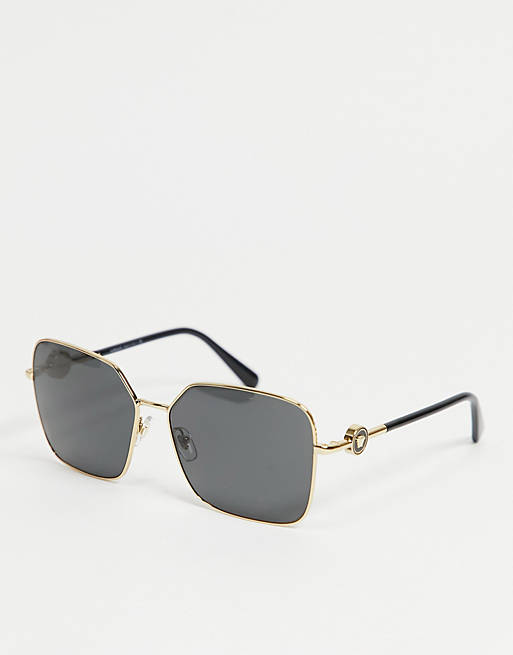 Versace womens oversized square sunglasses in gold 0VE2227