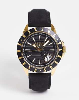 Versus Versace Versus Versace black dial and black strap watch