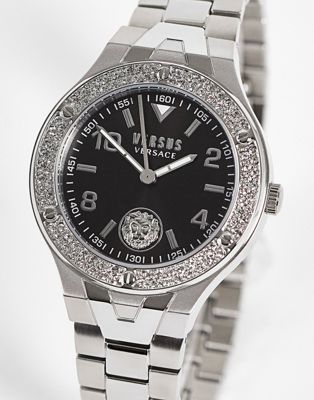 Versus Versace black dial silver watch