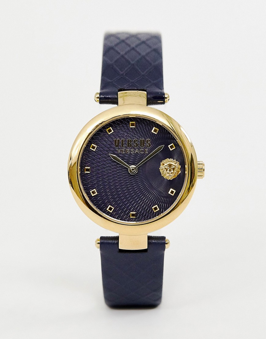 Versus Versace - buffle bay sp8703 0018 - leren horloge in marineblauw
