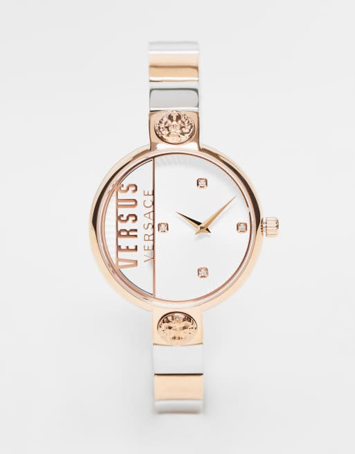 Versus Versace Rue Denoyez watch in white and gold