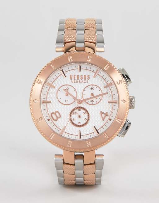 Versus Versace S7617 Logo bracelet watch in mixed metal