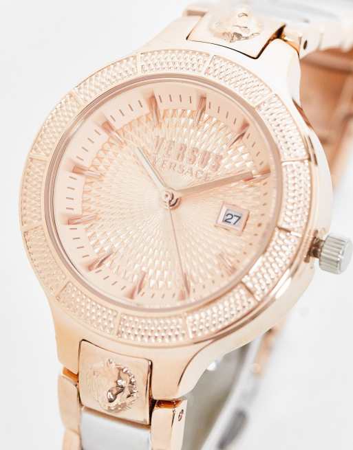 Versus Versace – Silverfärgad klocka med roséguldfärgad urtavla 