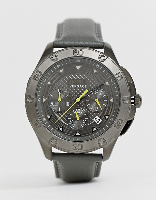 Versus Versace Simon's Town VSP060318 leather watch in gunmetal