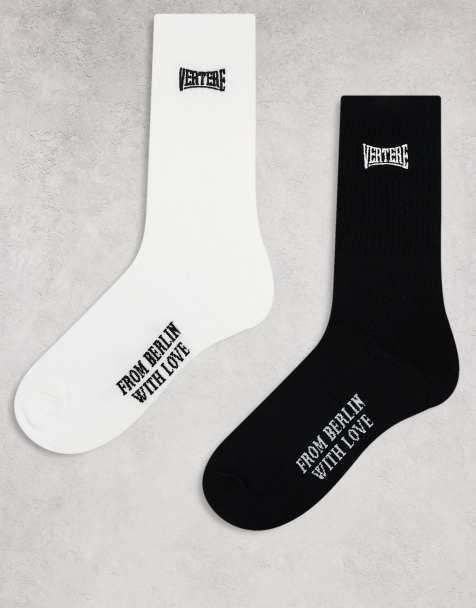 Vertere Berlin 2 pack socks in black and white - view 1