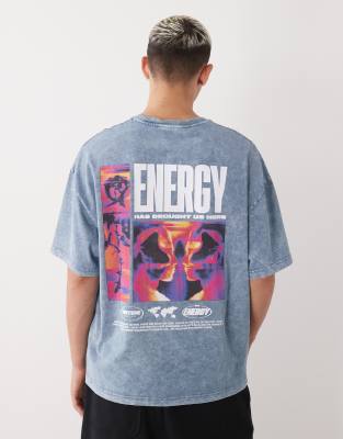 Vertere Berlin Vertere Berlin energy oversized t-shirt in washed grey with back print