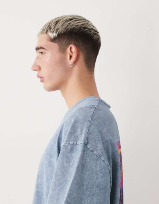 Vertere Berlin – Energy – Sprany szary T-shirt oversize z nadrukiem na plecach, 4 z 5