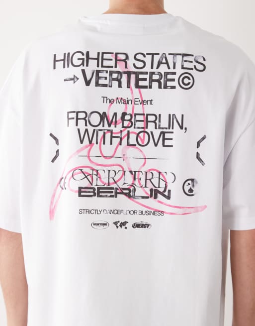 Vertere Berlin - Higher States - Hvid oversized T-shirt med print på ryggen, 5 af 5