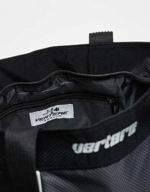 Vertere Berlin logo contrast panel shopper in grey and black