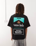 [Vertere Berlin] Vertere Berlin logo motif back print oversized t-shirt in black S BLACK