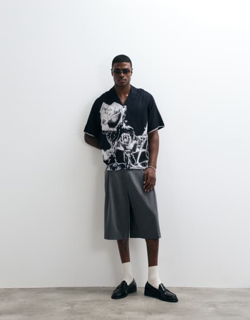 Vertere Berlin morph viscose shirt in black and white, 2 of 5