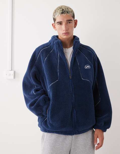 Vertere Berlin nite polar zip through fleece jacket in navy - view 1