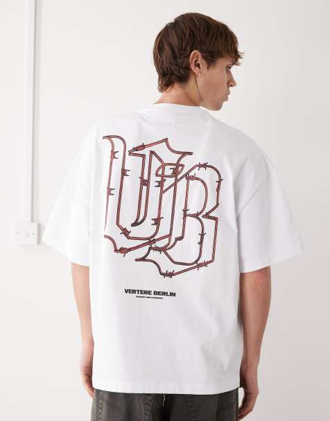 Vertere Berlin oversized t-shirt in white with wire front and back prints - view 1