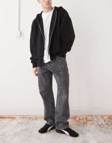 Vertere Berlin - Snakebite - Jeans ampi nero slavato con stampa su tutto il capo - view 1