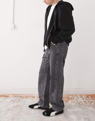 Vertere Berlin Snakebite Loose Fit Denim Jeans In Black