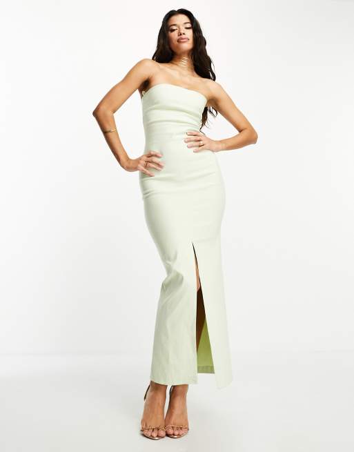 Vesper bandeau maxi dress in sage green | ASOS