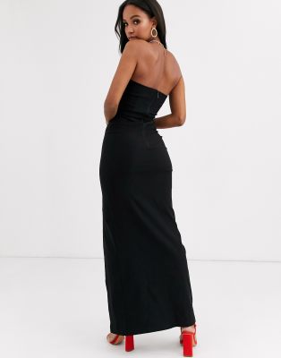 black bandeau maxi dress uk