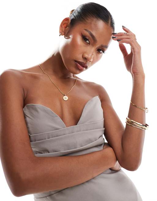 Vesper bandeau sweetheart neckline bodycon midaxi dress in