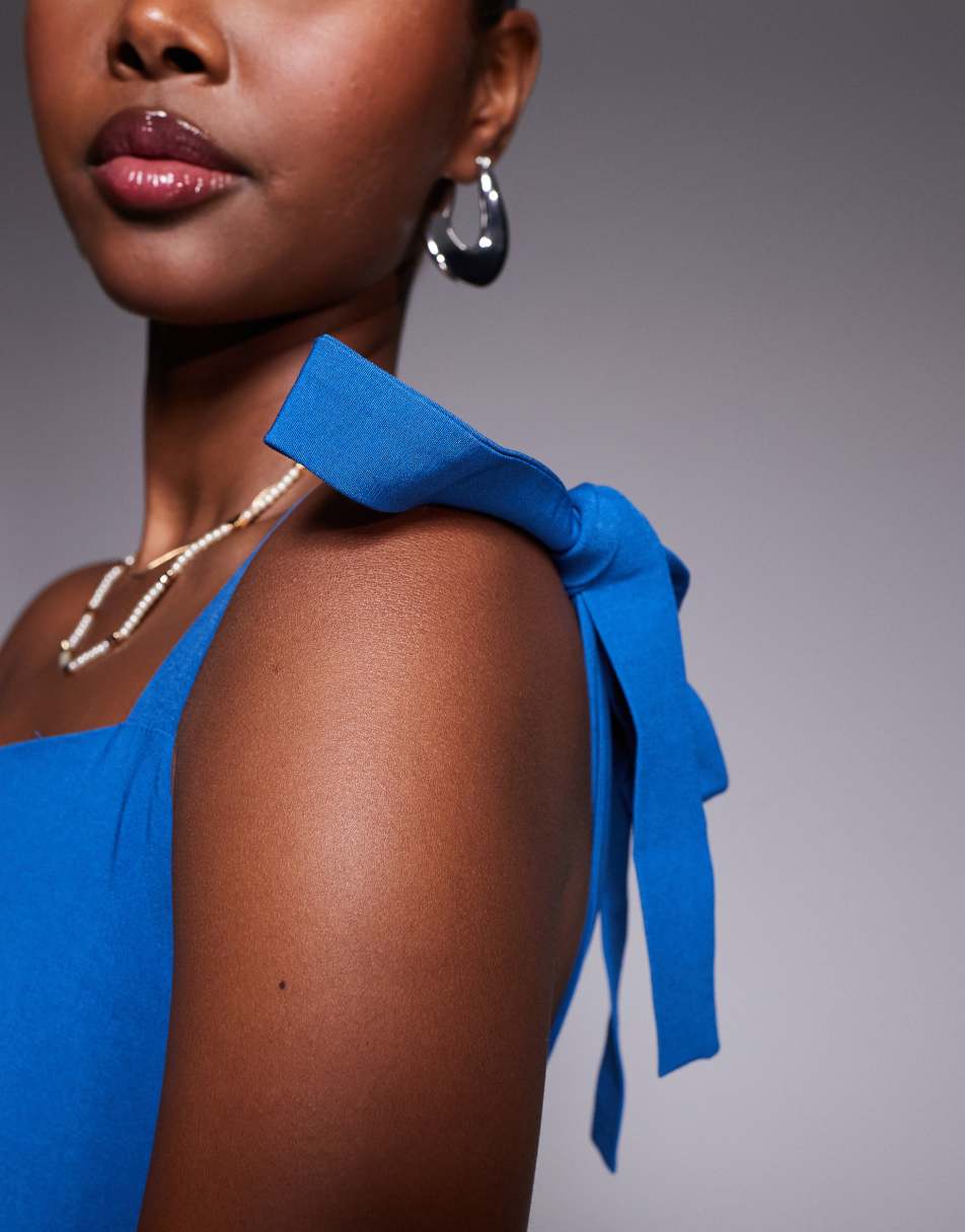 Vesper Bengaline Asymmetric One Shoulder Midi Dress