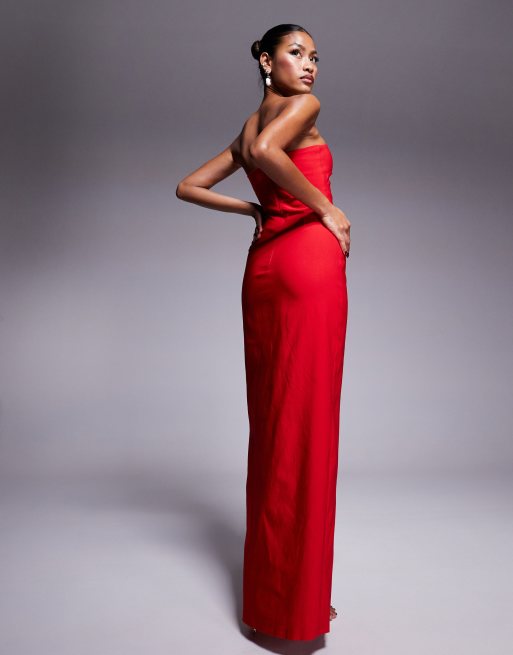 knee length dresses for ladies V Neck Red Chiffon Long Prom Dress Split Evening Dress,WP255 – winkbridal