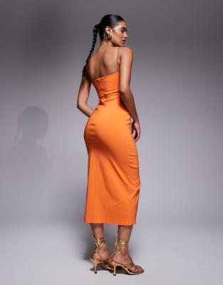 Vesper Bengaline Bandeau Strappy Midaxi Dress